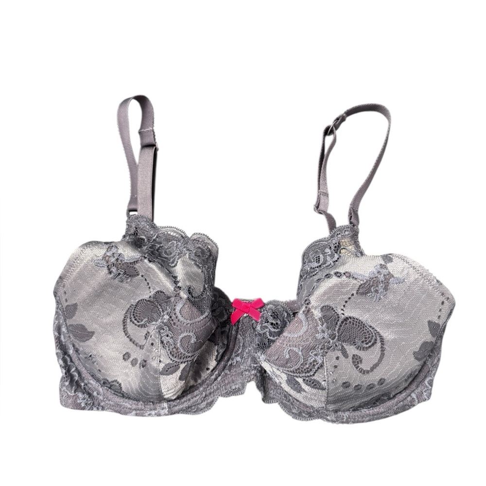 Elle Macpherson Intimates Bra Womens 34D Silver Lace Underwire NWT